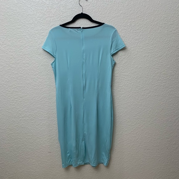 Vintage style aqua dress with pockets - Picture 2 of 3